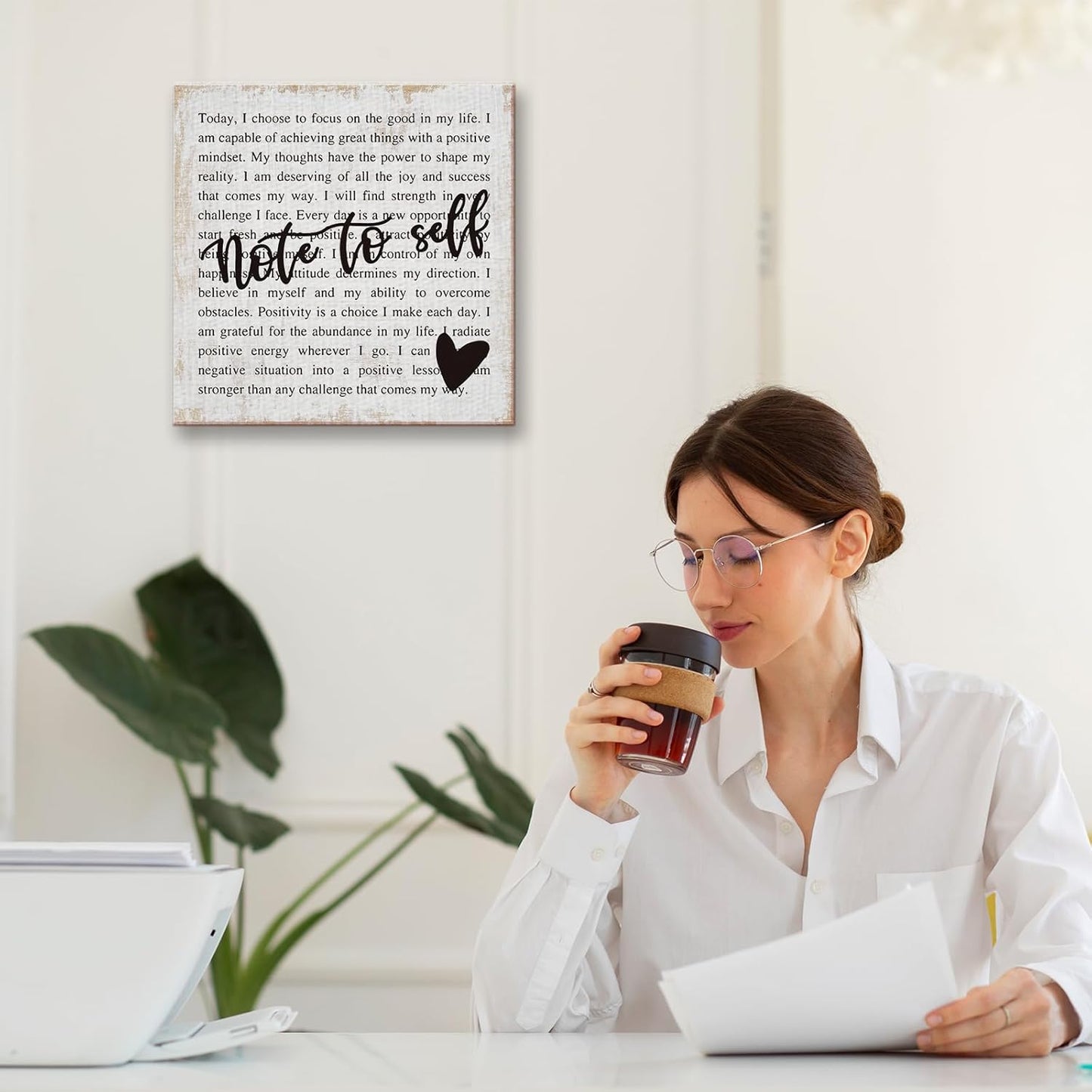 Inspirational Quotes Bow Canvas Wall Art Framed Painting Prints Wall Decor Rustic Motivational Decorative Mental Health Decorations for Bedroom Home Decor Office Decor Accessories,11.8x11.8 Inch