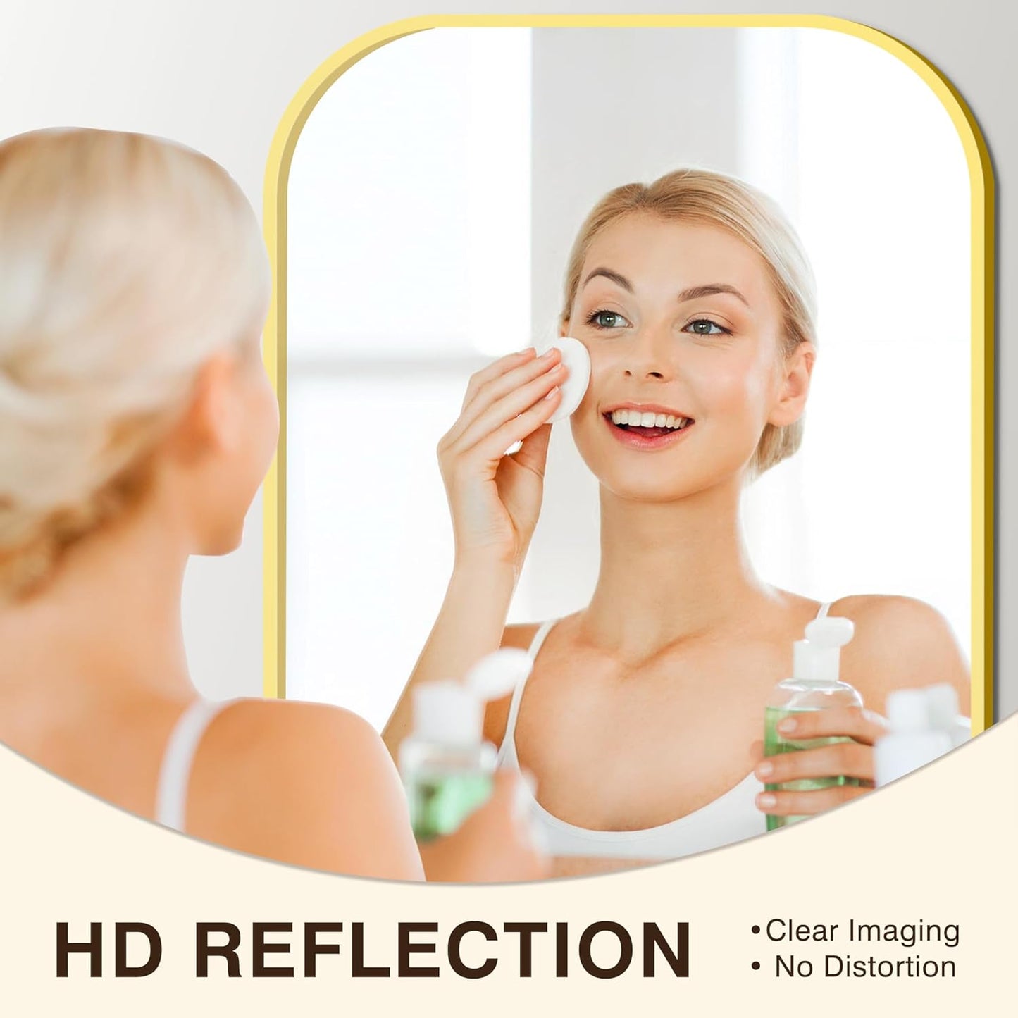 FICTOR Bathroom Vanity Mirror for Wall, 2 Pack 24" x 36" Rectangle Bathroom Mirror for Over Sink, Metal Framed, Hangs Horizontally or Vertically(Gold)