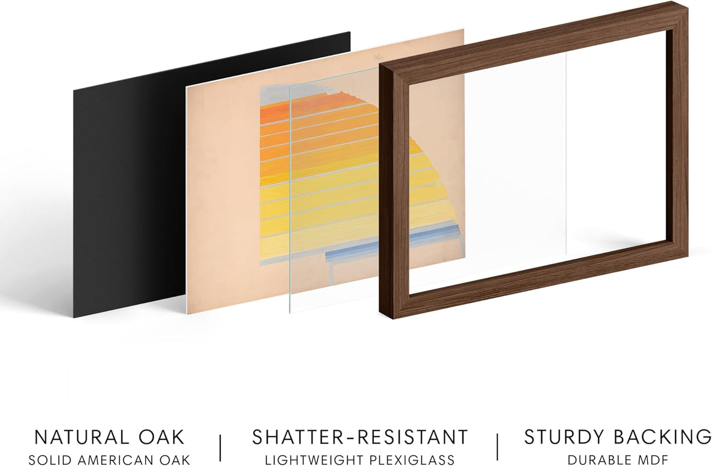 HAUS AND HUES Colorful Abstract Wall Art - Minimalist Retro Picture for Living Room Decor, Red and Pink Modern Wall Art Painting (Winold Reiss, Walnut Frame, 16x20)