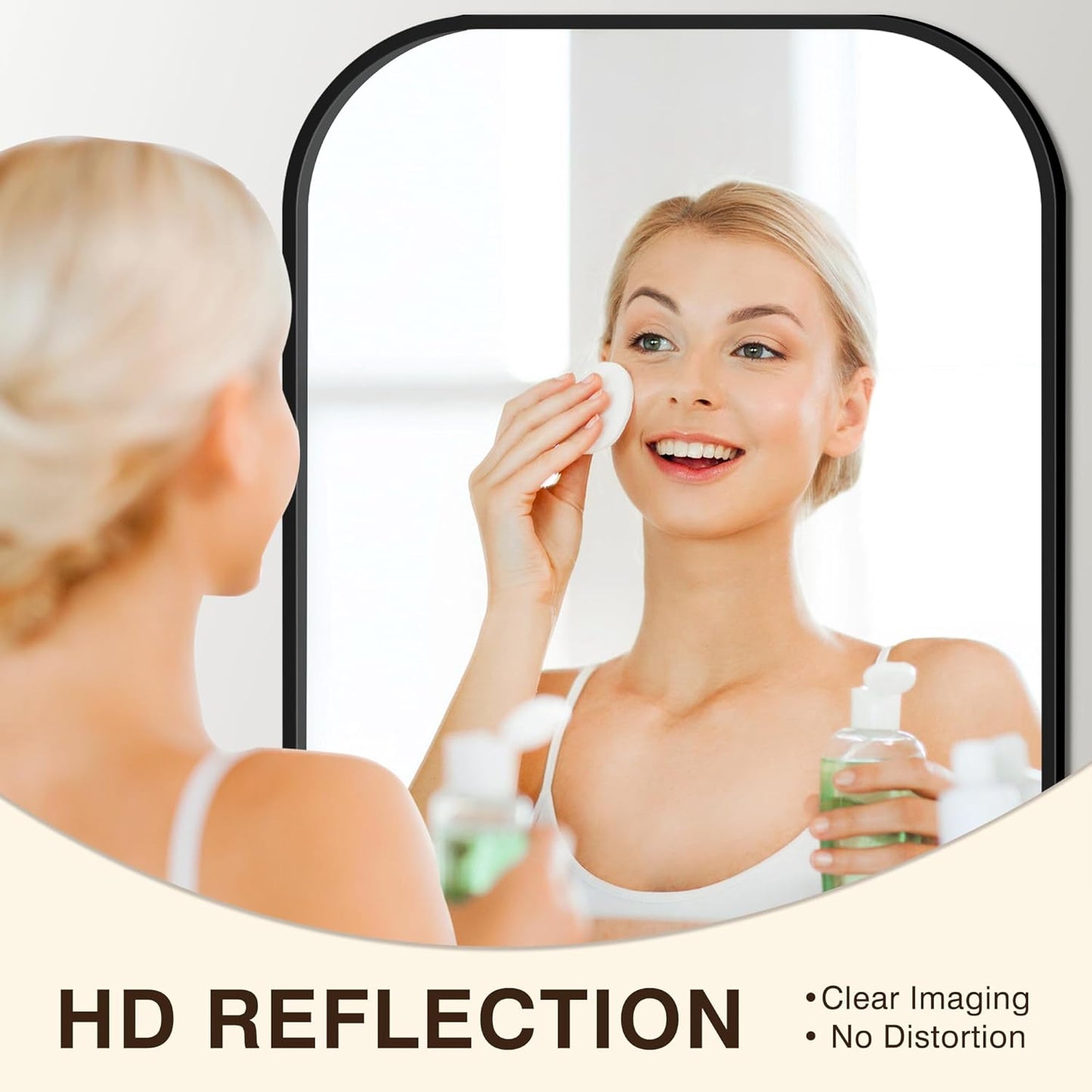 FICTOR Bathroom Vanity Mirror for Wall, 2 Pack 24" x 36" Rectangle Bathroom Mirror for Over Sink, Metal Framed, Hangs Horizontally or Vertically(Black)