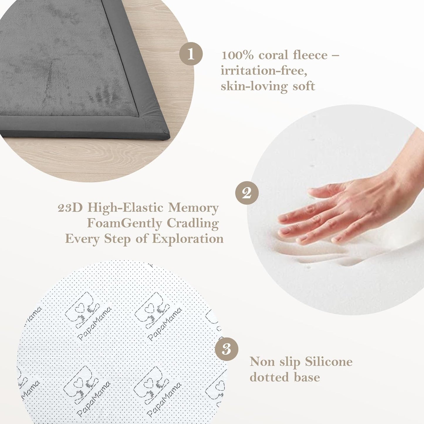 Baby Play Mat for Floor, 1.3"Thick Extra Large Cushioning Memory Foam Playpen Mat, Soft Coral Velvet Baby Crawling Mat with Non-Slip Backing (Dark Blue, 79"×118"×1.3")