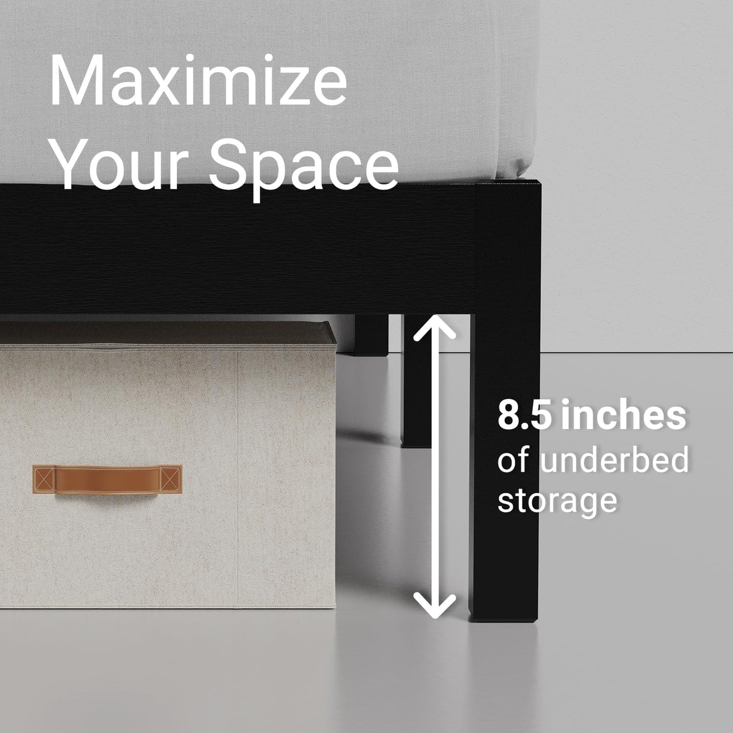 LIFEMENT Classic Wood Platform Bed Frame with Headboard, Essential, Noise Free, Under Bed Storage, No Box Spring Needed, Easy Assembly (Black, Twin)