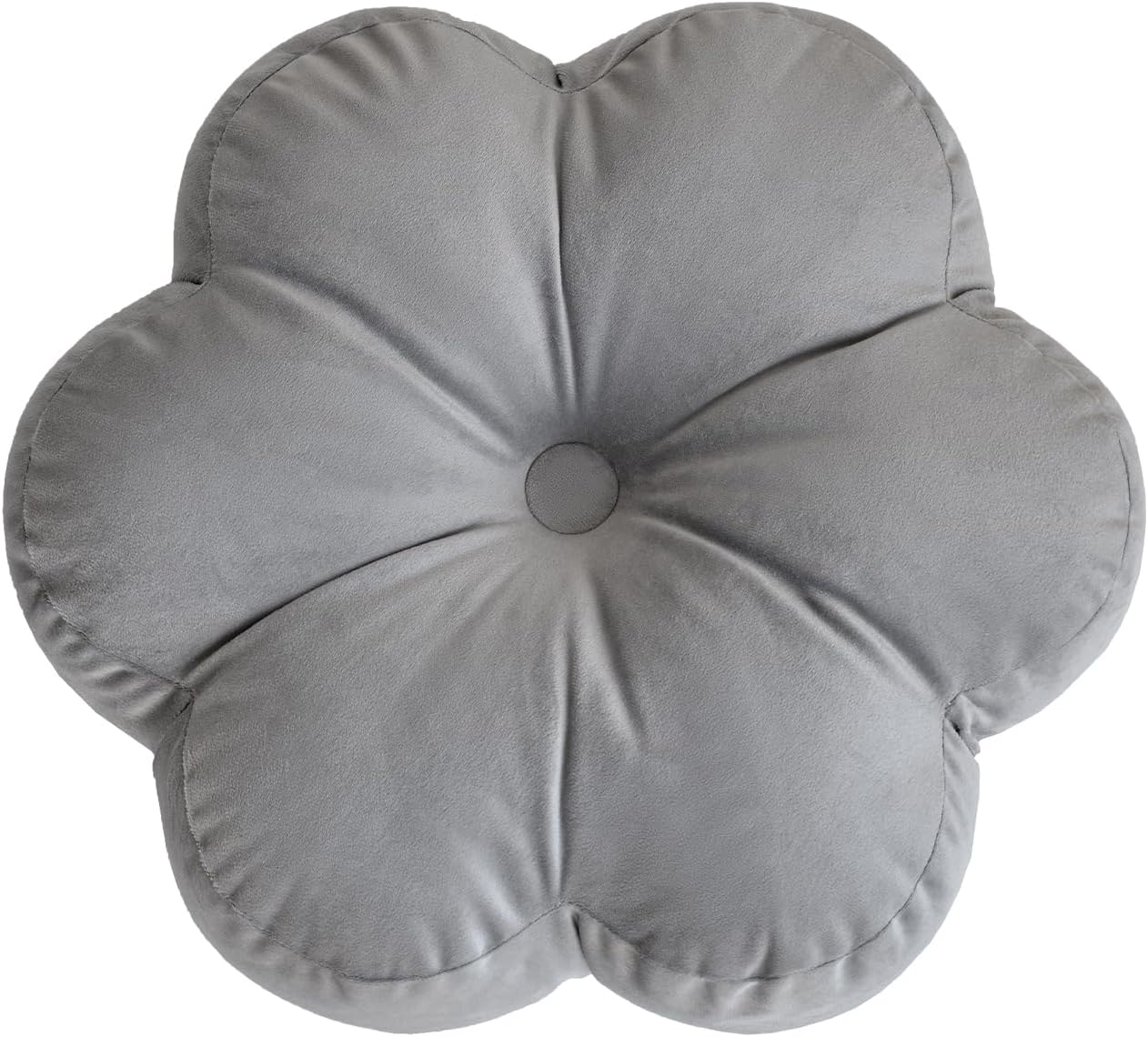Xuyier Flower Pillow, Flower Shaped Pillow with Velvet for Couch Bed Chair Sofa, Home Decor Floor Seating Cushion Cute Throw Pillows for Living Room Bedroom (15 Inches, Light Gray)