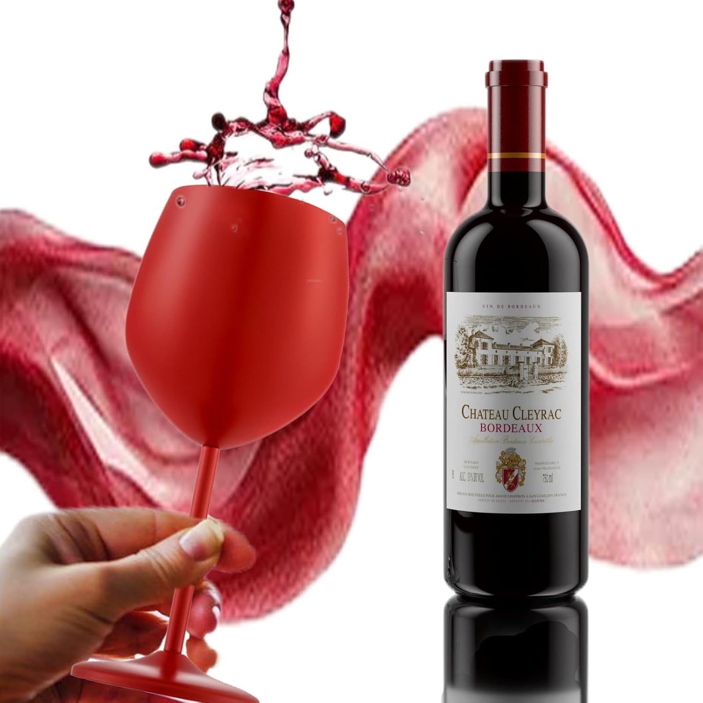 Stainless Steel Wine Glasses Set of 2, 18 oz Unbreakable Red Wine Glass Unique Metal Wine Goblets for Outdoor Capming and Pool Gift for Wine Lovers