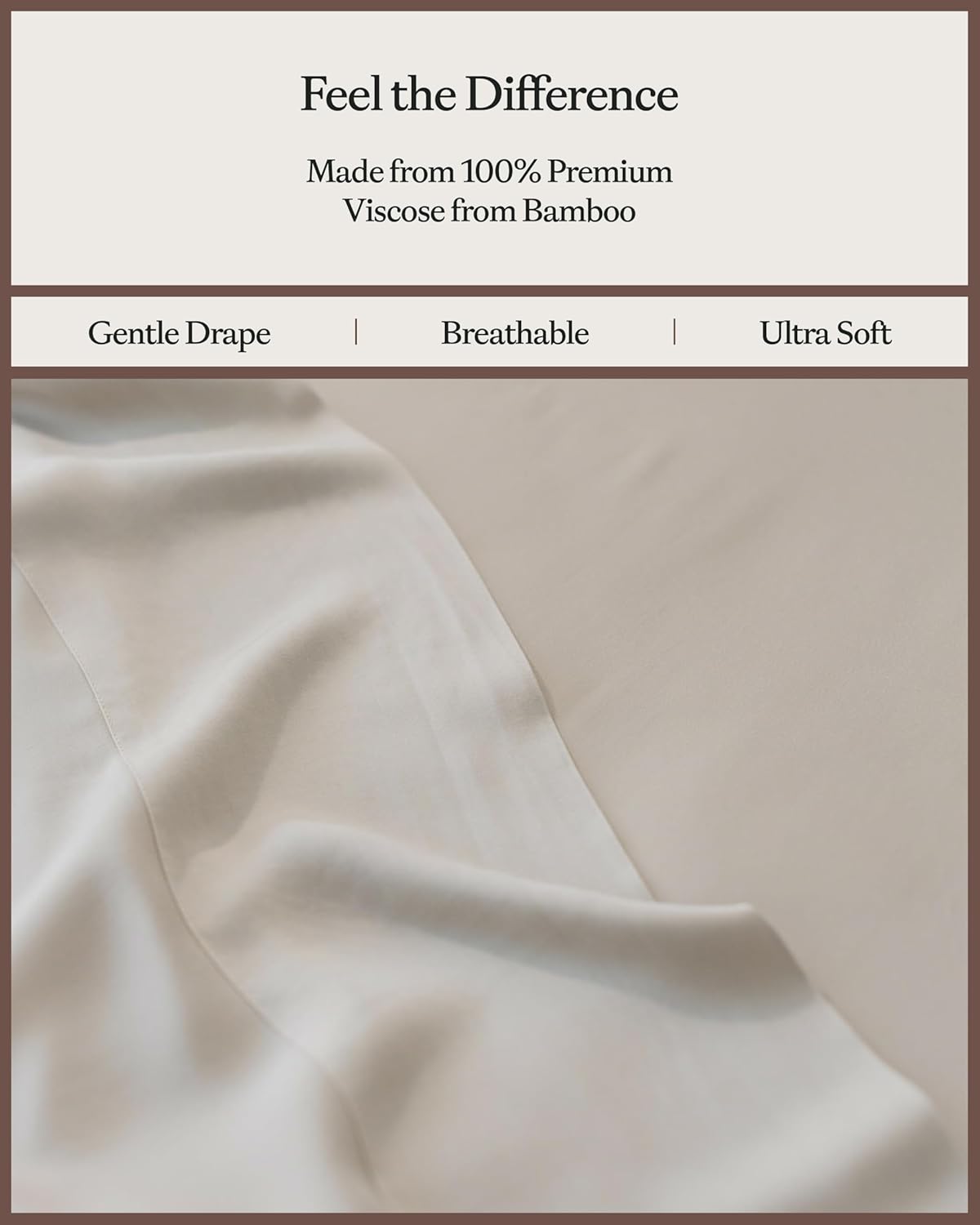 Cozy Earth Luxury Bed Sheet Set - 100% Viscose from Bamboo Fabric, Ultra-Soft & Breathable, Fits Regular & Deep Pocket Mattresses up to 20" - 4 Pieces Queen Sheet Set Oat