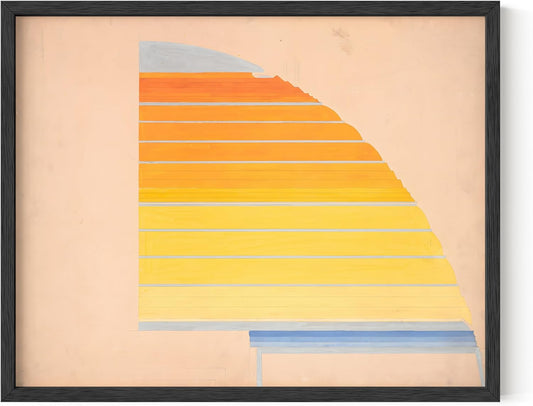 HAUS AND HUES Colorful Abstract Wall Art - Minimalist Retro Picture for Living Room Decor, Red and Pink Modern Wall Art Painting (Winold Reiss, Black Frame, 11x14)