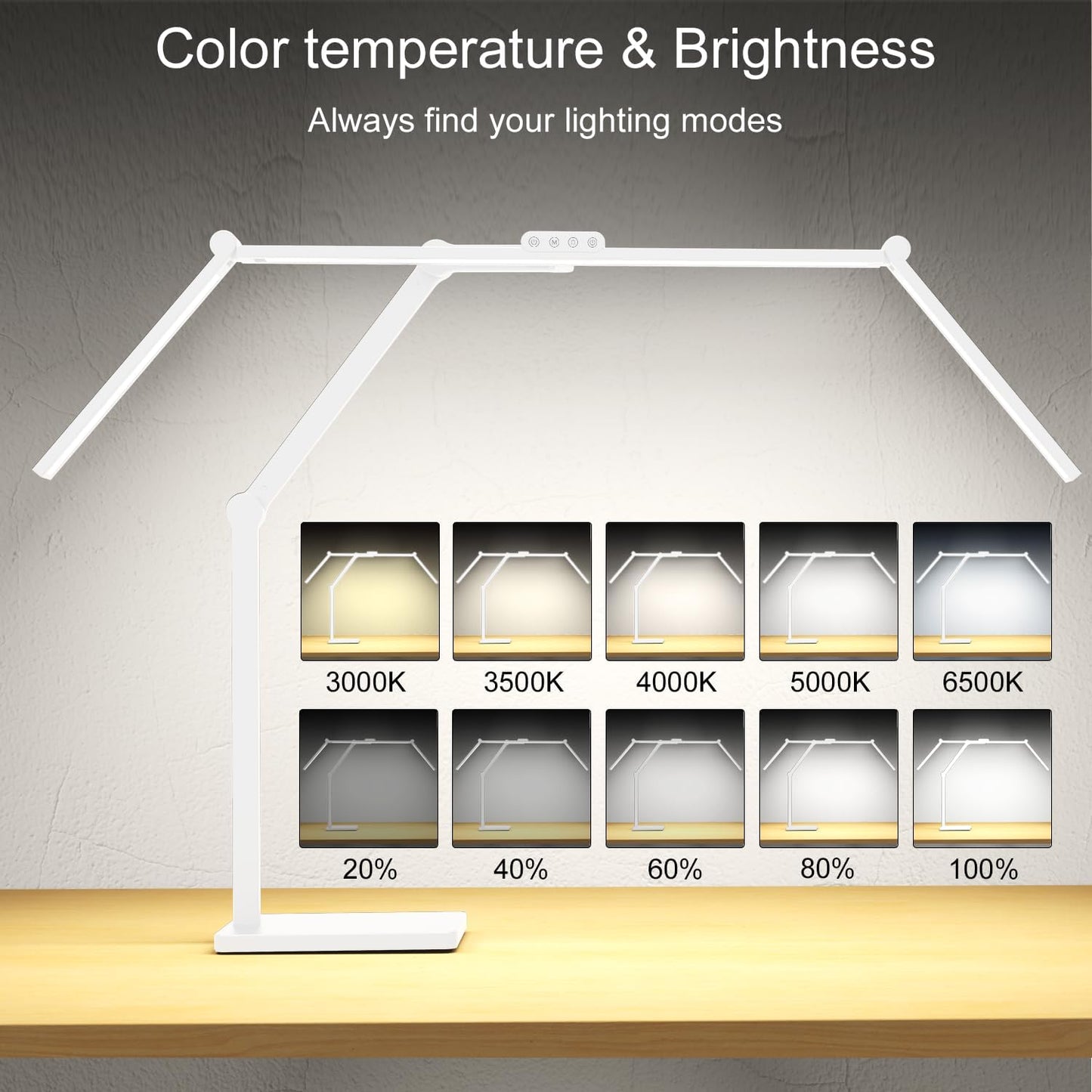 36 W 3000 LM Ultra Bright Architect Desk Lamp with Base, 47.4 Inch Wide Tall Overhead Desk Light for Home Office, Dimmable Table Light with Remote for Desktop Working,Drafting,Reading