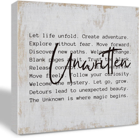 Inspirational Gifts for Women Men Canvas Wall Art Framed Painting Prints Wall Decor Motivational Decorative Mental Health Decorations for Framhouse Home Decor Office Accessories,11.8x11.8 Inch