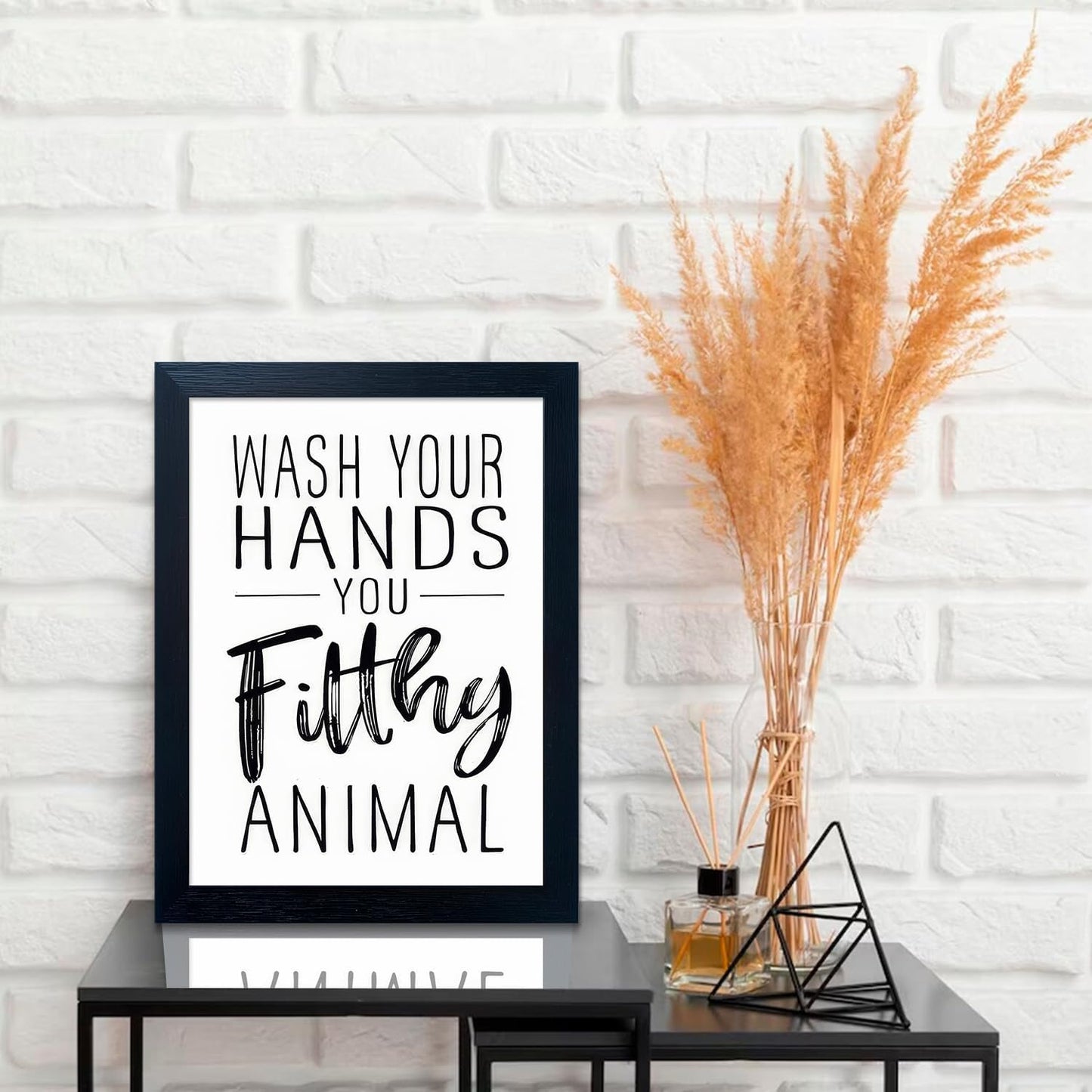 Black and White Bathroom Decor Wall Art Bathroom Decor Signs Black Framed Canvas Art Kid's Washroom