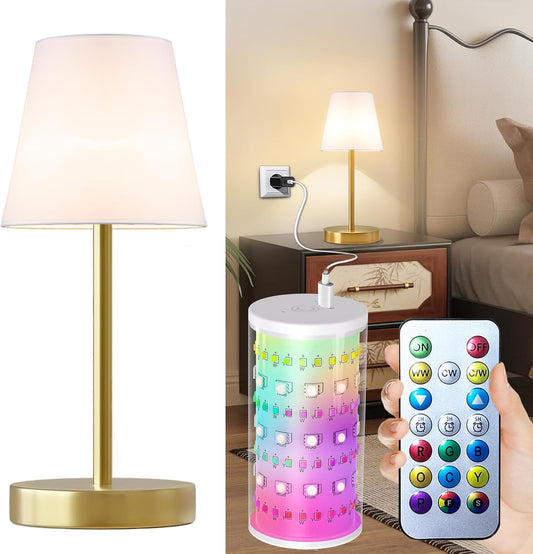1 Pack Cordless Table Lamp Rechargeable, 10000 mAh Portable LED Battery Operated Lamp with Remote Control, 10 Colors Dimmable Touch Desk Light with Timer for Bedside Night Light Outdoor Patio Camping
