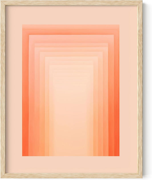 HAUS AND HUES Pink Geometric Art Print with Natural Oak Frame 11x14