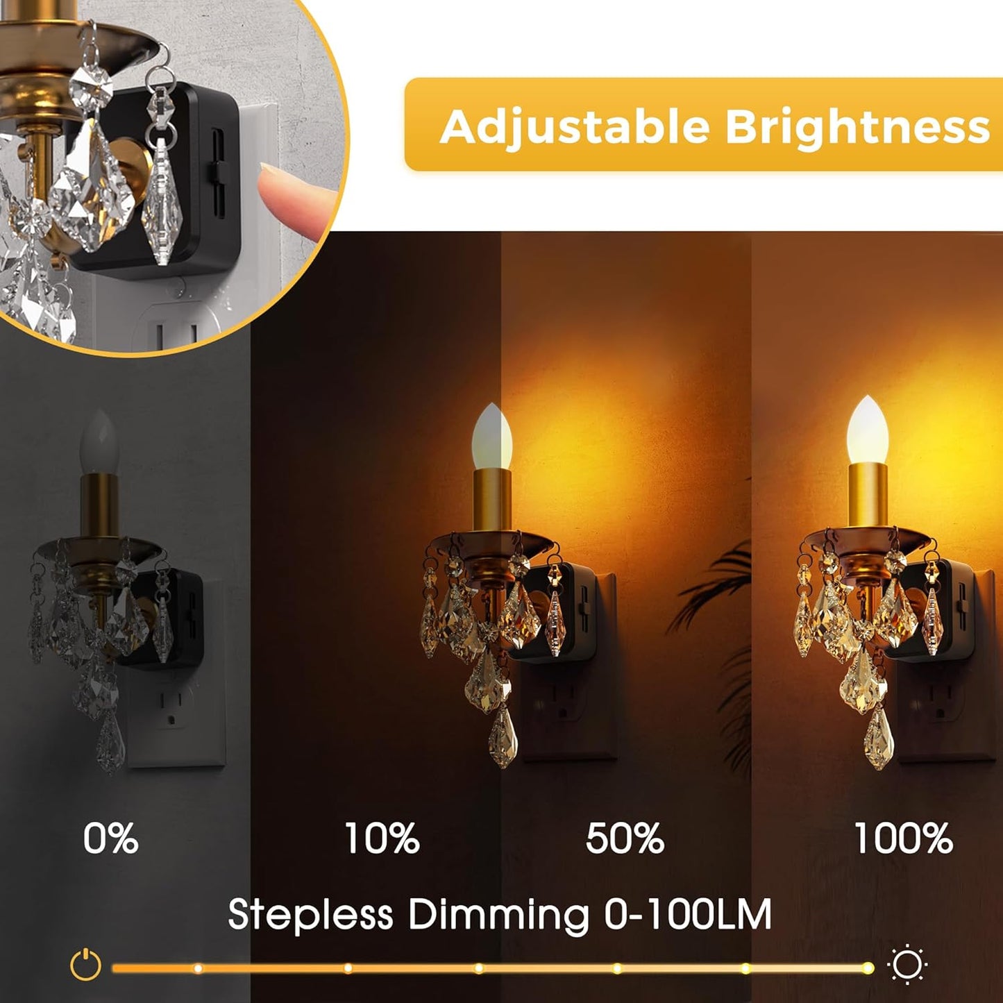 L LOHAS LED Candle Night Light, Night Lights Plug into Wall, LED Candle Night Light with Light Sensor, 0-100LM Dimmable Nightlight, for Dinning Room, Living Room, Bathroom, Hallway