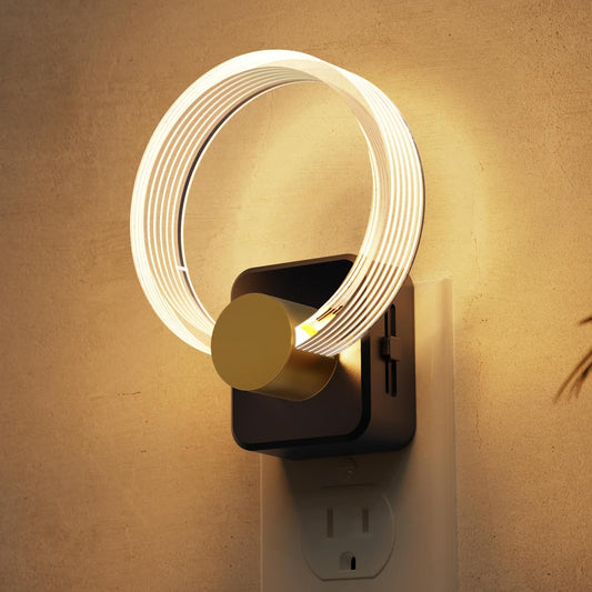 L LOHAS LED Night Lights Plug into Wall, Plug in Night Light with Light Sensor, 3000K Soft White, 0-100LM Brightness Adjustable, Acrylic Nightlight for Bathroom Bedroom Hallway