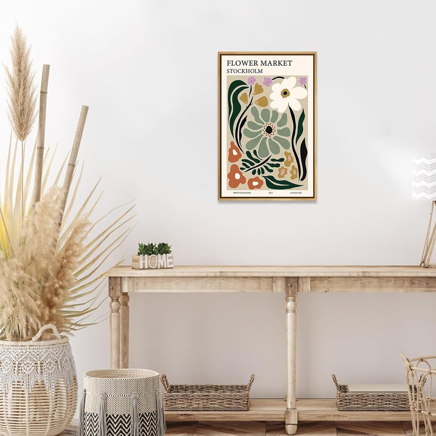 Zzuyi Framed Flower Market Wall Art,Botanical Prints,Green Flower Prints Anthropologie art for Bathroom,Aesthetic Decor-12"x 16"