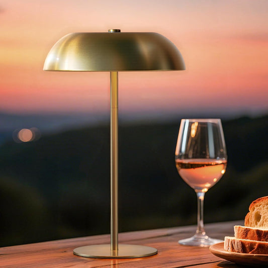 Gold Cordless Table Lamp – Rechargeable Touch Lamp with 3-Color Dimming & Adjustable Height，Battery Powered lamp for Bedside, Bar, Desk, Outdoor Patio,Restaurant，Modern Luxury Decor