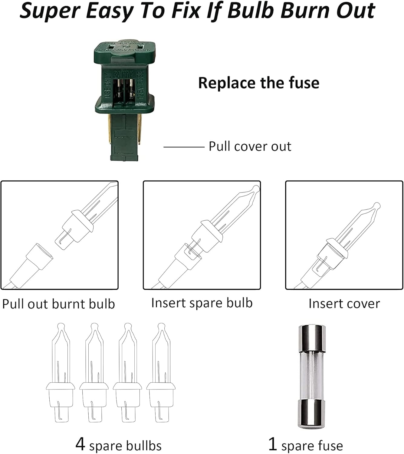 Blue Christmas Lights, 2 Pack Total 40 FT 200 Count Incandescent Christmas Mini Tree String Lights, Waterproof Christmas Decorations for Outdoor Indoor Xmas Patio Home Party Garden Yard Decor