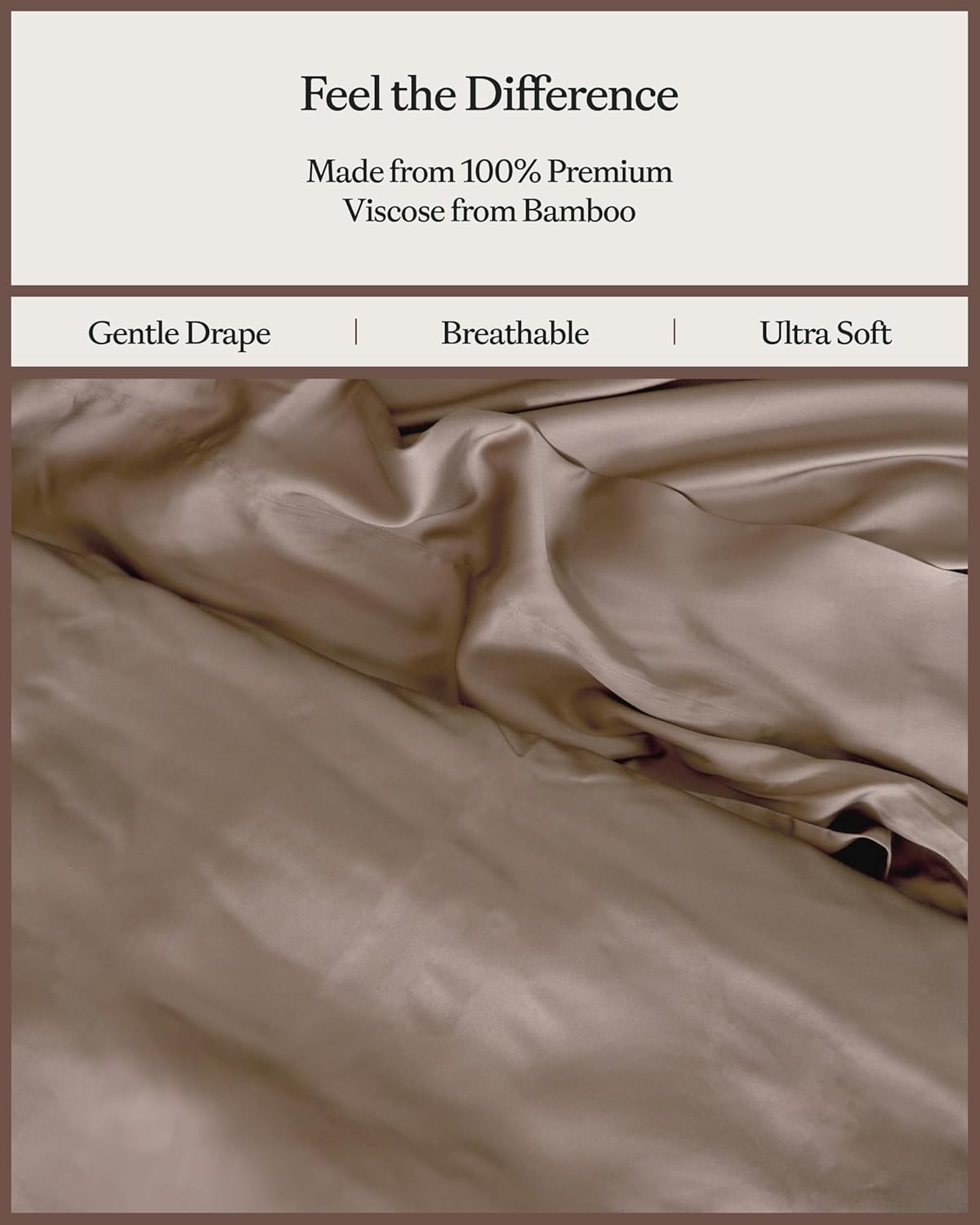 Cozy Earth Luxury Bed Sheet Set - 100% Viscose from Bamboo Fabric, Ultra-Soft & Breathable, Fits Regular & Deep Pocket Mattresses up to 20" - 4 Pieces Twin Sheet Set Walnut