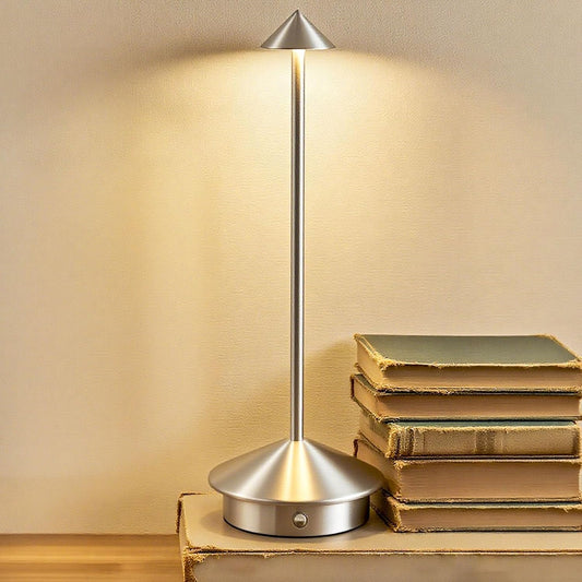 Cordless LED Table Lamp, Rechargeable 5200mAH Battery Operated Lamp for Decor, 3 Color Stepless Dimming Desk Lamps, for Restaurant, Bedroom, Outdoor Camping, Coffee Shop, Night Light