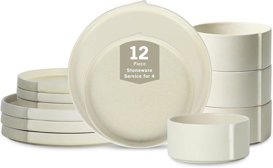Stone Lain Bao 12-Piece Dinnerware Set Stoneware, Beige