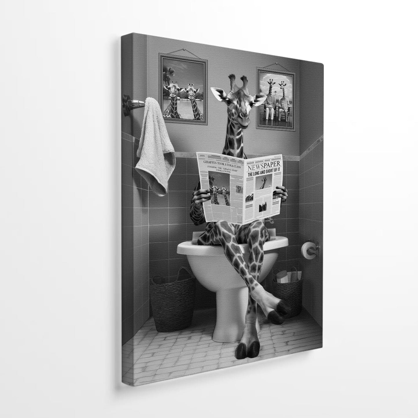 DIHSIEG Inspirational Canvas Wall Art Funny Bathroom Wall Art Print Poster, Frameless Canvas Decor,with Hook, Can be Placed on the Table,Motivational Prints,Dark 12x16 Inch