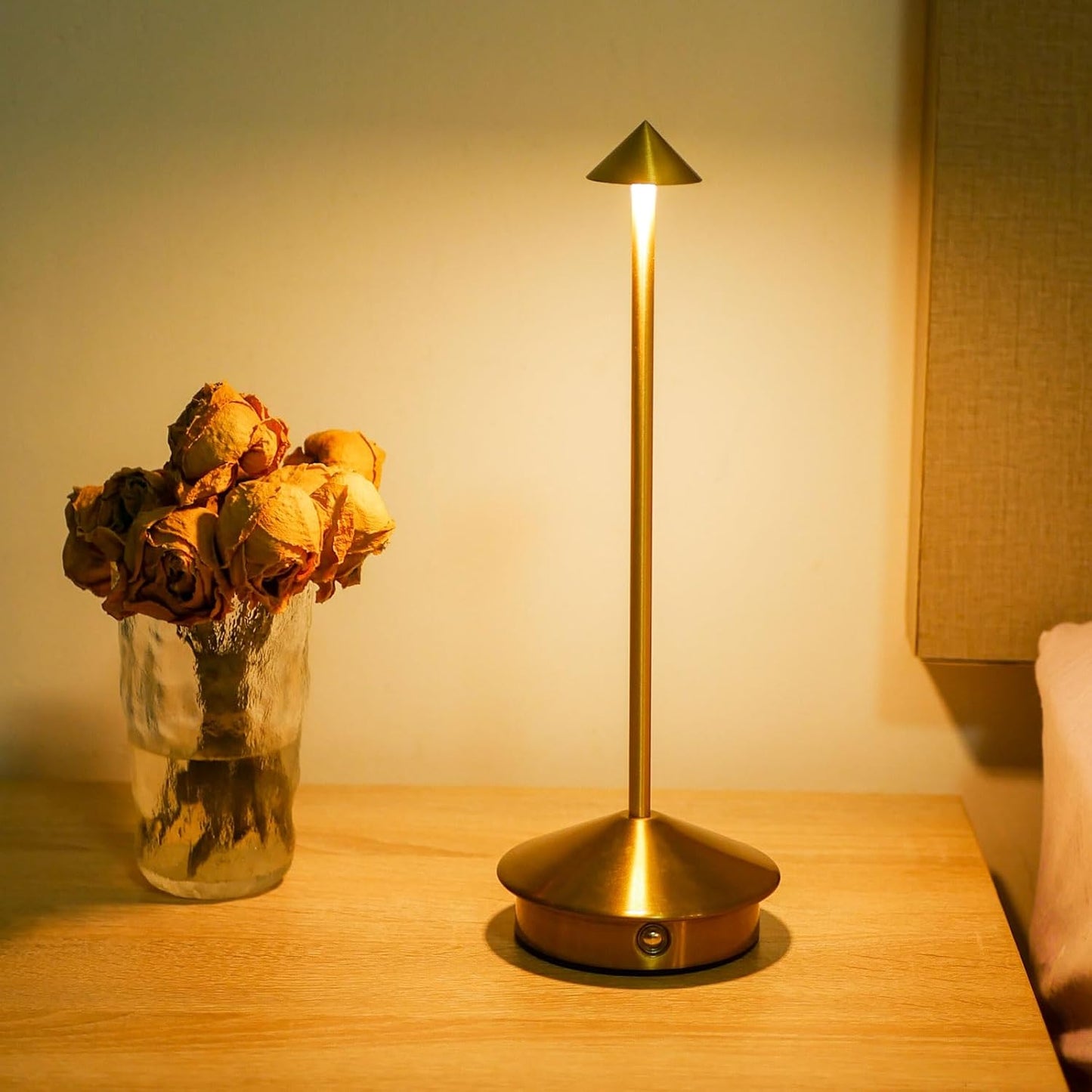 Cordless LED Table Lamp, Rechargeable 5200mAH Battery Operated Lamp for Decor, 3 Color Stepless Dimming Desk Lamps, for Restaurant, Bedroom, Outdoor Camping, Coffee Shop, Night Light