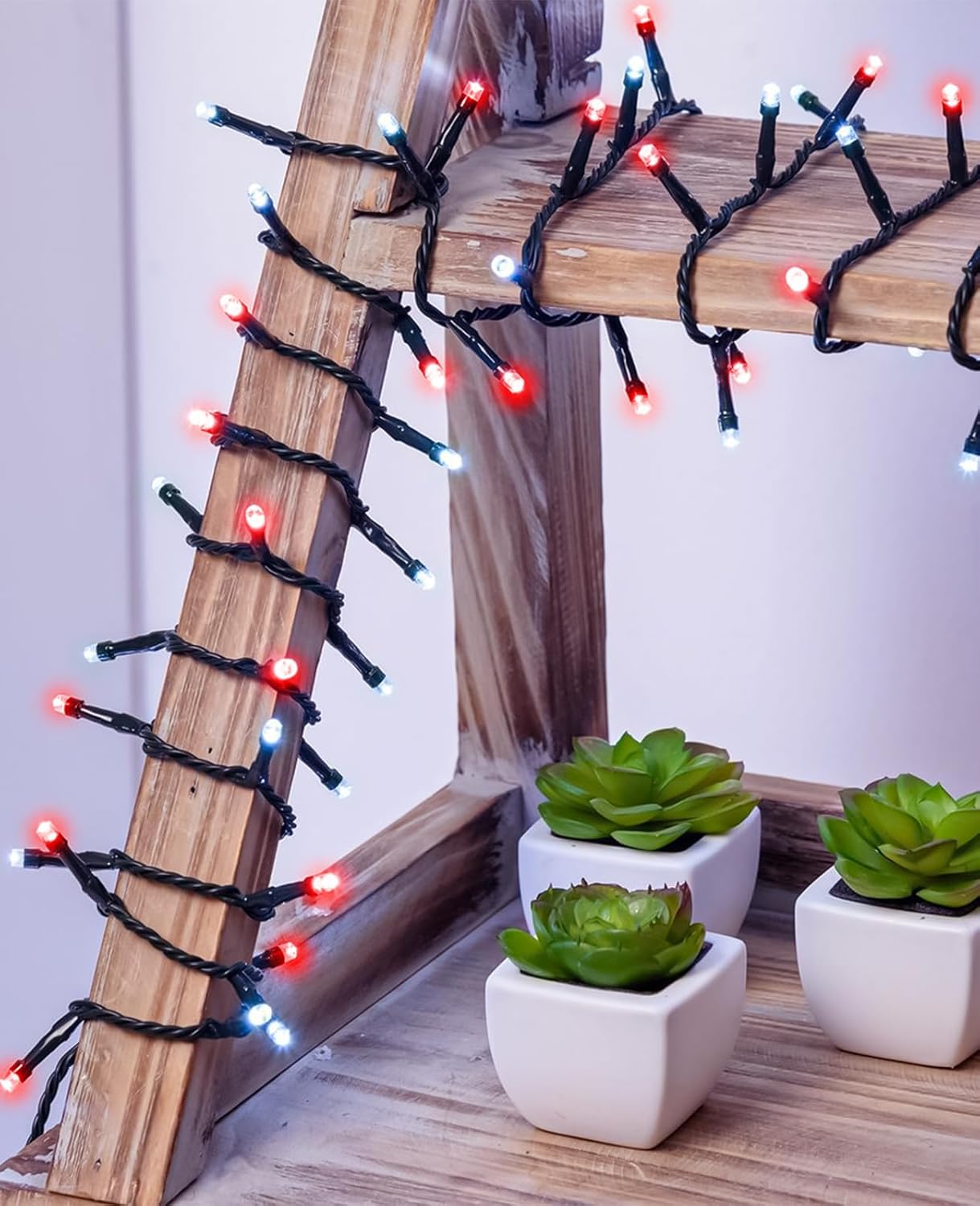 157Ft 480 LED Christmas Decoration Lights, Green Wire Christmas Tree Lights Waterproof, 8 Modes Twinkle Fairy Light for Indoor Outdoor Party Xmas Wedding Garden Patio Decorations, Red White