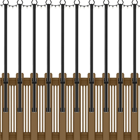 10 Pack String Light Poles,5Ft Metal Poles for Outdoor String Lights,Outdoor Light Poles with Post,Poles/Stand for Outside,Patio,Deck,Backyard,Garden Wedding,Party