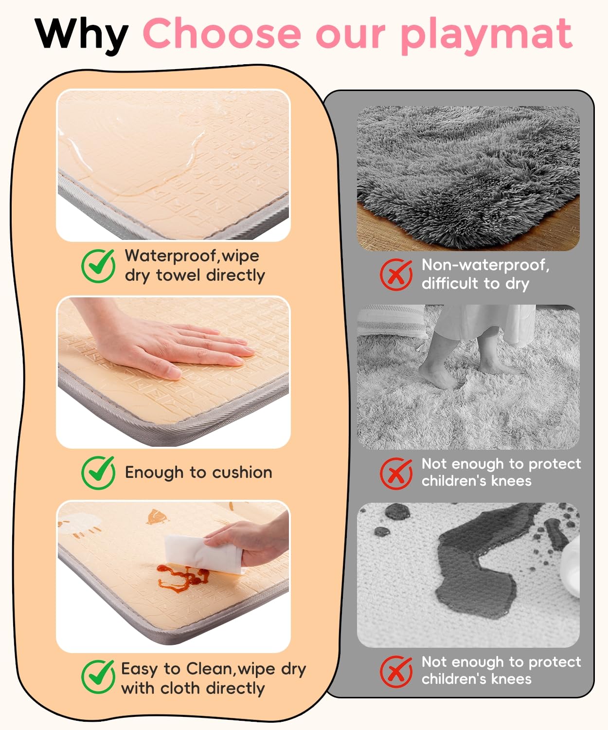 Large Baby Play Mat Foldable,0.8 Inch Waterproof Playroom,79 x 71 Playpen Mat | Outdoor Backyard Non-toxic Crawling Cushioned Infant, Folding Floormats Toddler Extra Thick Kids Playmat