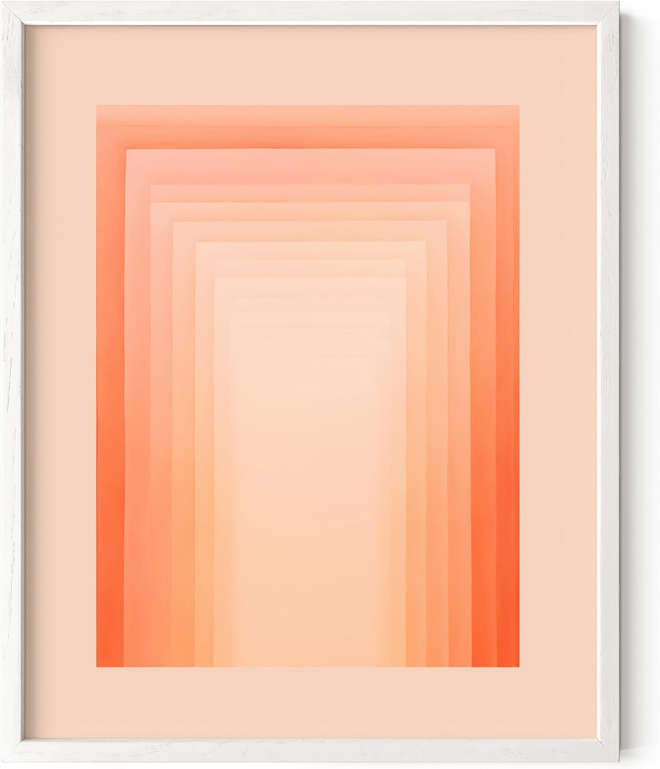 HAUS AND HUES Pink Geometric Art Print with White Oak Frame 16x20