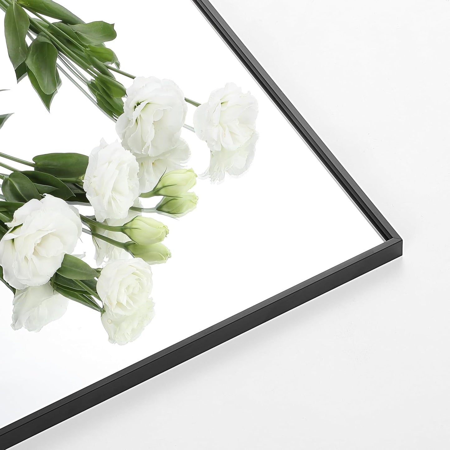 60x30 Inch Bathroom Mirror for Wall, Aluminum Frame Rectangle Rectangular Vanity Mirror, Modern Large for Bedroom, Living Room, Horizontal or Vertical, Black