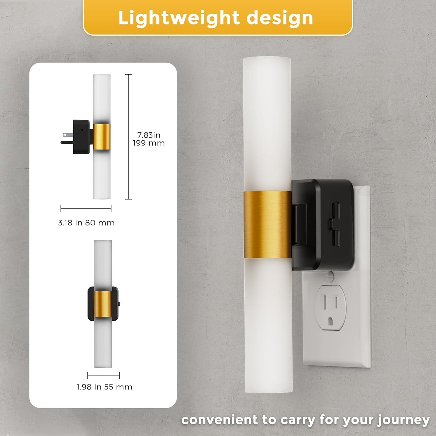 L LOHAS LED Night Light, 2 Pack Night Lights Plug into Wall, 3000K Soft White, 0-100LM Adjustable Brightness, 180° Rotating Plug in Night Light with Auto Light Sensor (Matte White)