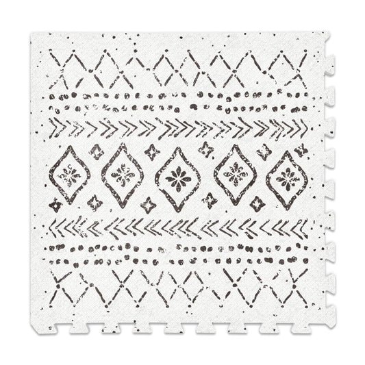 Baby Play Mat for Floor – 4x6ft Boho | Soft Non Toxic Premium EVA Foam Tiles for Tummy Time, Crawling & Playroom – Waterproof Interlocking Floor Mat for Babies & Toddlers by Lillefolk (6 Tiles)