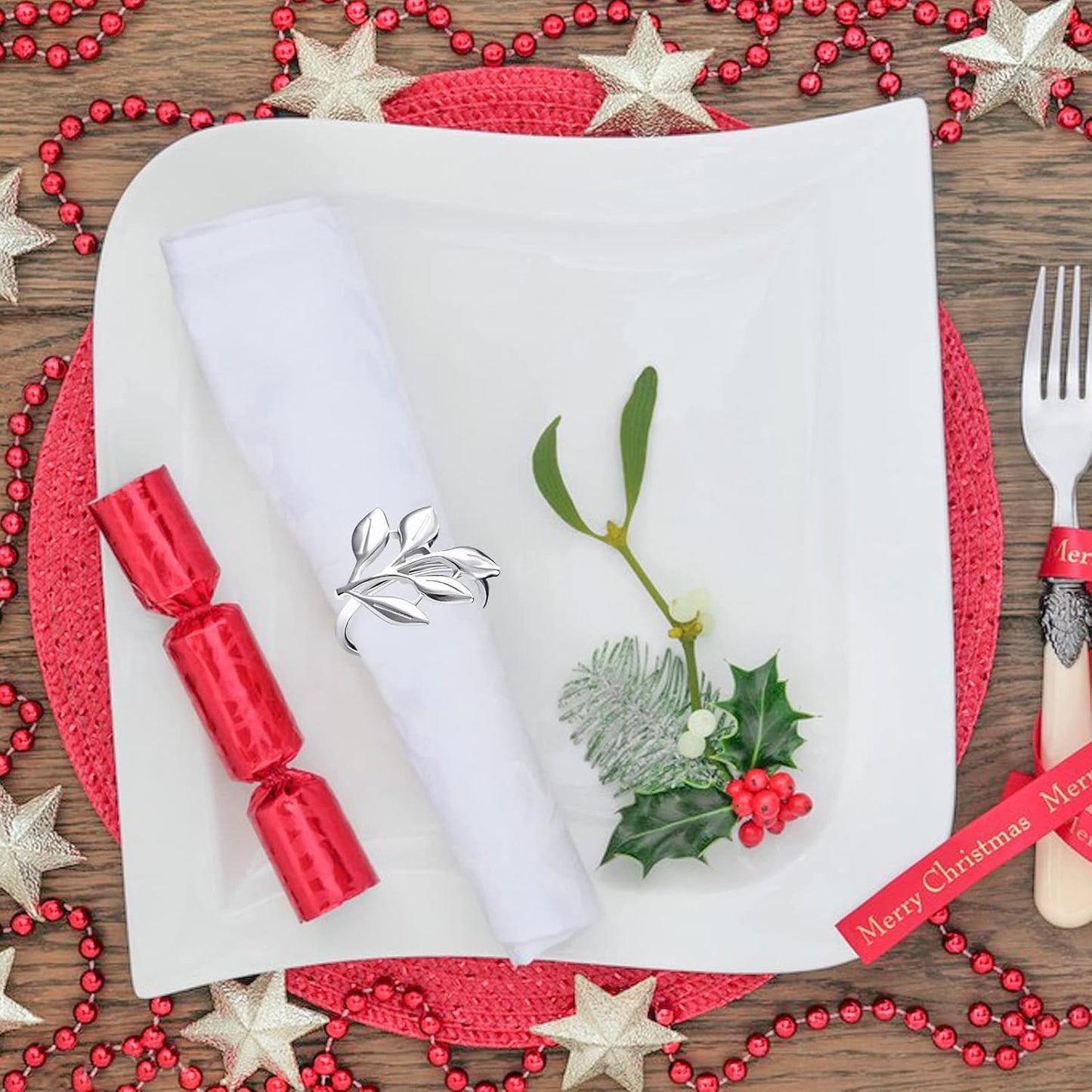 Legigo Sliver Napkin Rings Set of 12, Metal Leaf Napkin Ring Holders for Cloth Napkins, Fall Napkin Ring Buckles Bulk for Wedding Receptions, Christmas Thanksgiving Holiday Party Dinner Table Settings