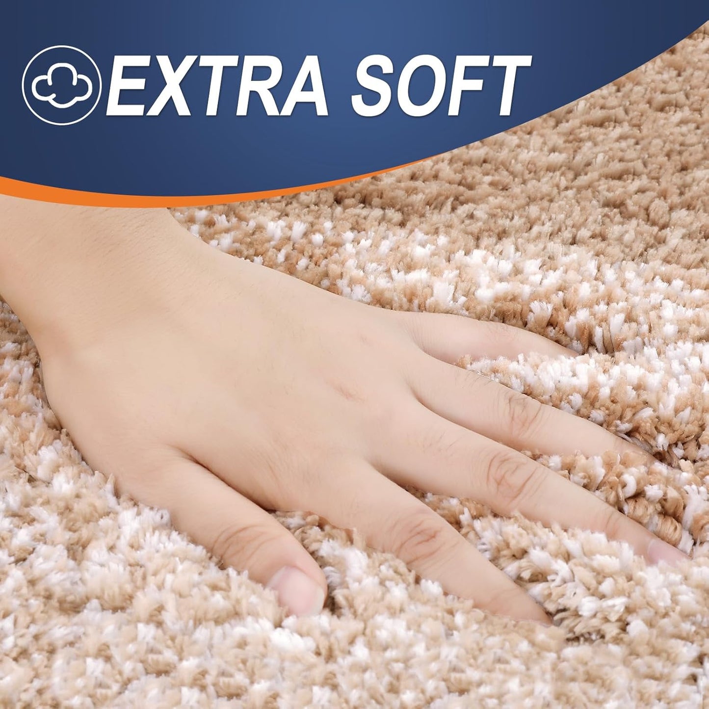 OLANLY Bathroom Rug Set 2 Piece, Soft Absorbent Microfiber Bath Mats and U-Shaped Contour Toilet Rug, Non-Slip, Machine Wash Dry, Plush Shaggy Bath Mats for Bathroom (30"x20"+24"x20", Beige)