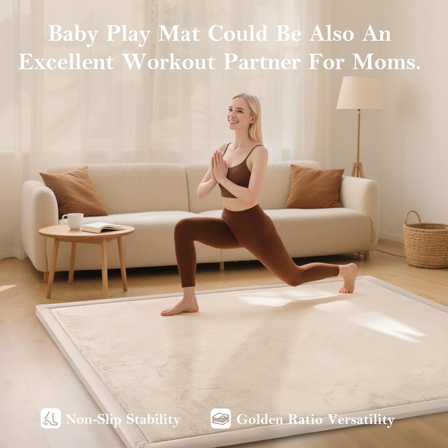 Baby Play Mat for Floor, 1.3"Thick Extra Large Cushioning Memory Foam Playpen Mat, Soft Coral Velvet Baby Crawling Mat with Non-Slip Backing (Dark Blue, 79"×118"×1.3")