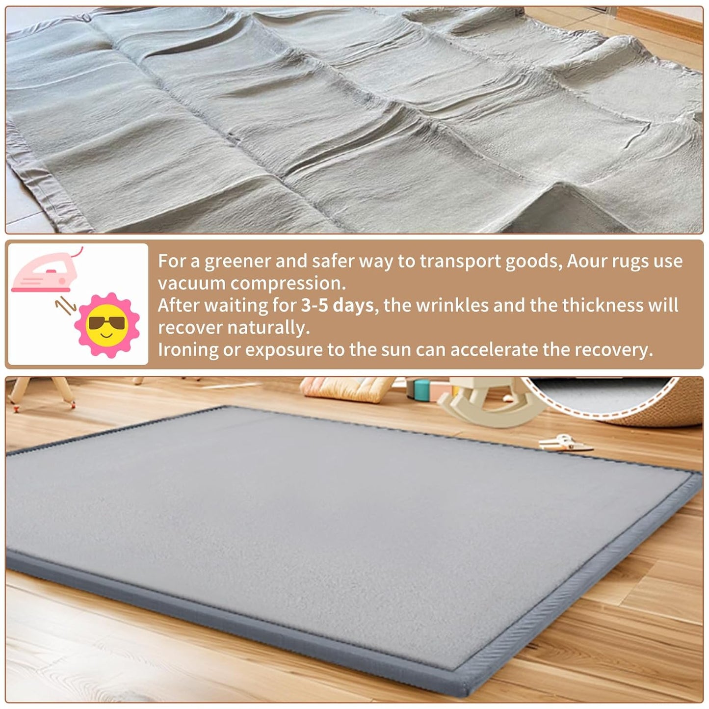 Baby Play Mats for Floor - 1.4" Thick Memory Foam Rug, 80"x80" Playpen Tummy Time Mat, Soft Velvet Nursery Rug, Large Padded Crawling Mat, Cushioned Pads for Playroom Toddlers, Infants, Yoga, Tatami