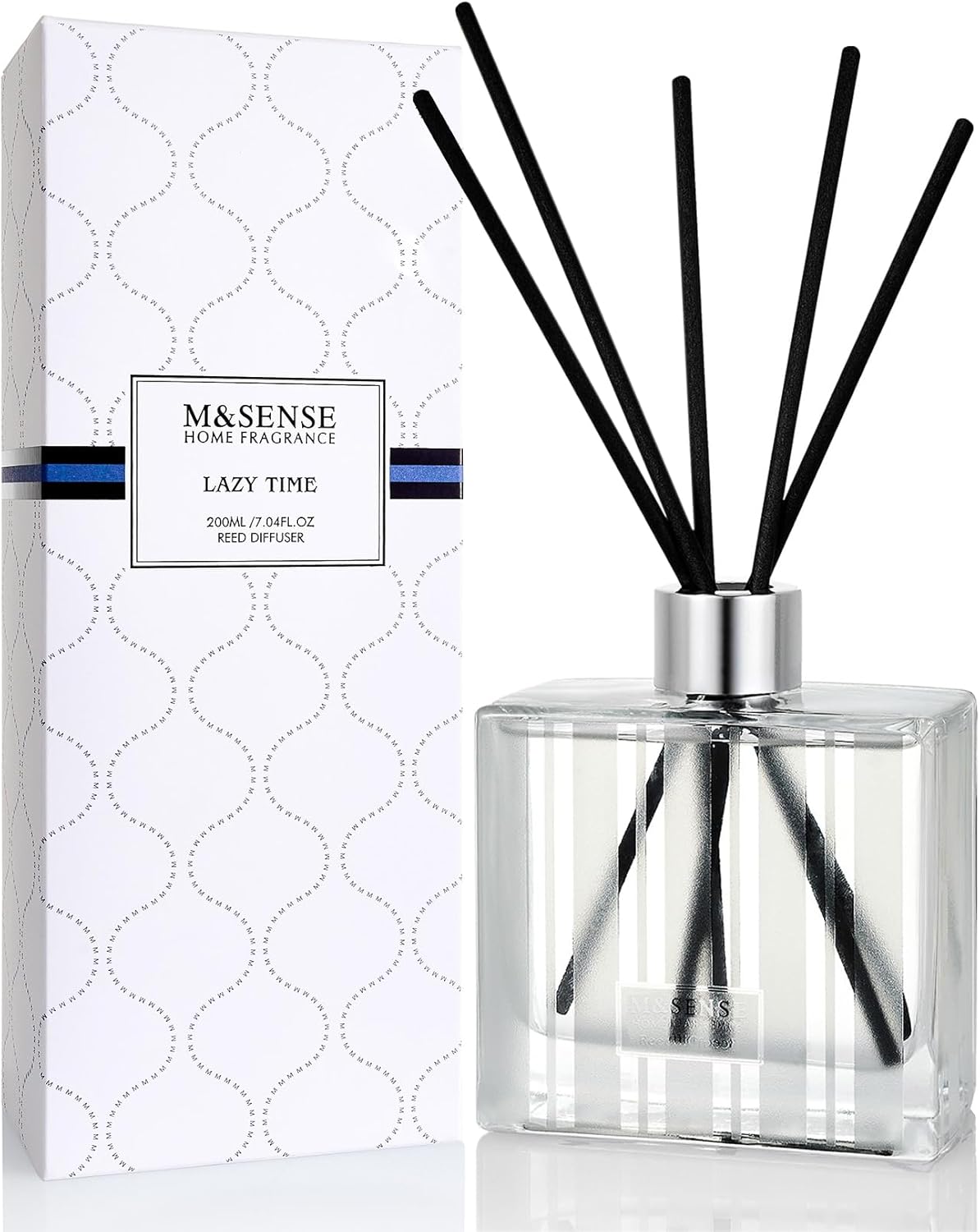 M&SENSE Reed Diffuser Set - 7.04 oz Jasmine & Orange Flower Scented Diffusers for Home, Non-Toxic Oil Diffuser with Sticks, Fragrance Diffuser Gifts for Bedroom Bathroom Office