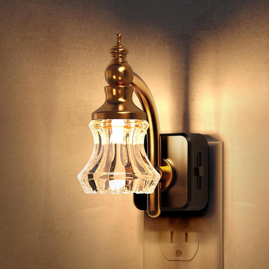 L LOHAS LED Night Lights Plug into Wall, 3000K Soft White LED, Floral Night Lights with Dusk to Dawn Sensor, 0-100lm Adjustable Brightness, for Hallway Bedroom Stairway