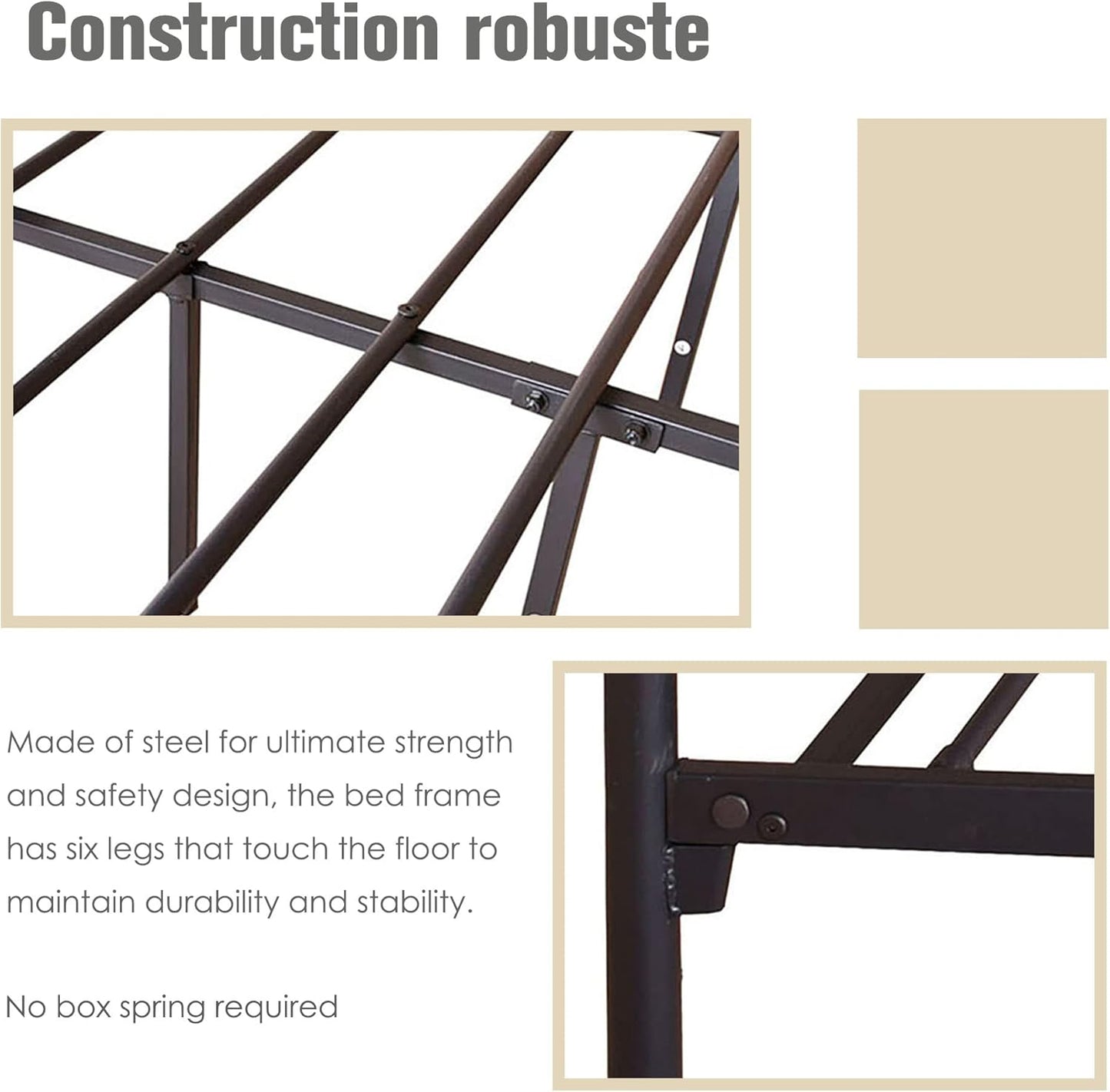 Full Size Canopy Bed Frame Four-Poster Metal Platform Bed with Headboard and Footboard Sturdy Heavy Duty Steel Slat Support No Box Spring Needed Black