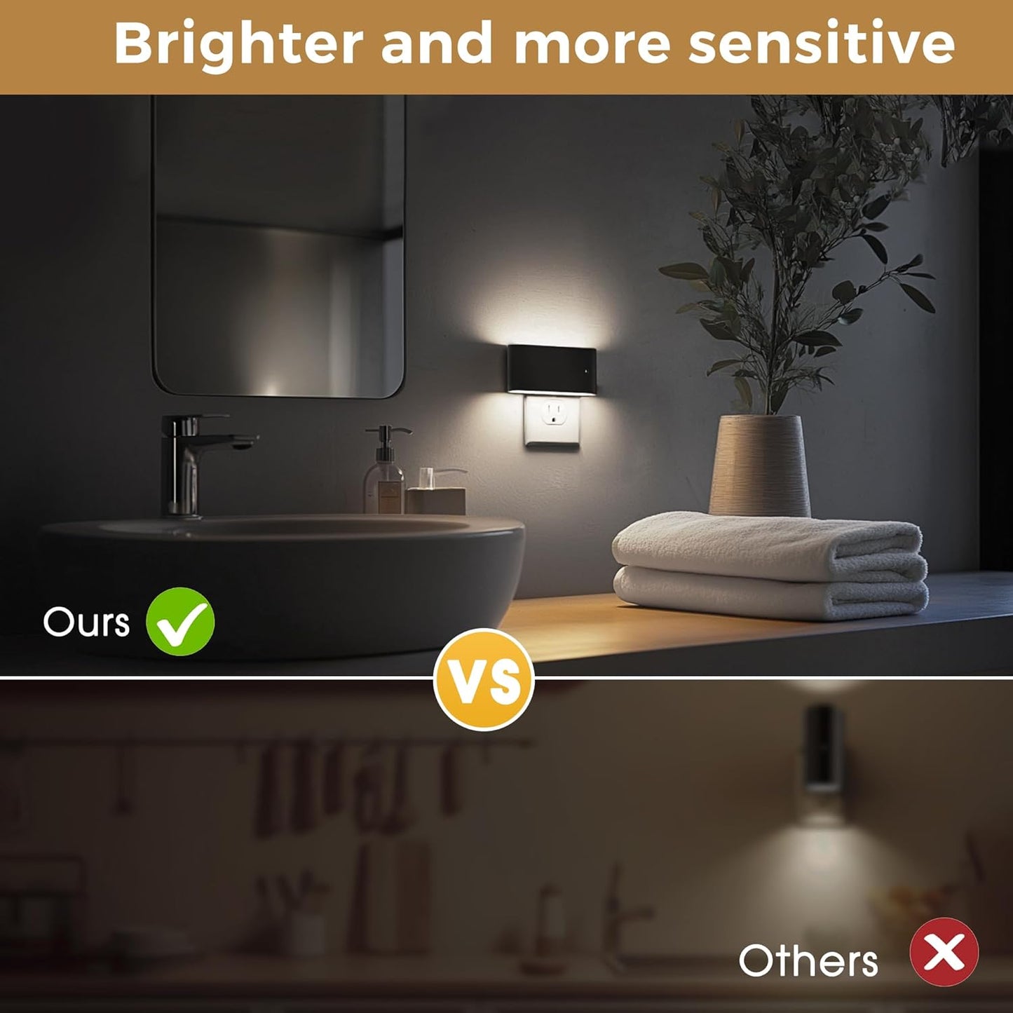 L LOHAS LED Night Light, Dimmable Modern LED Night Lights Plug into Wall,Dusk to Dawn Sensor Night Lights for Kid, 0-100LM 5000K Nightlight for Hallway Bedroom Stairway