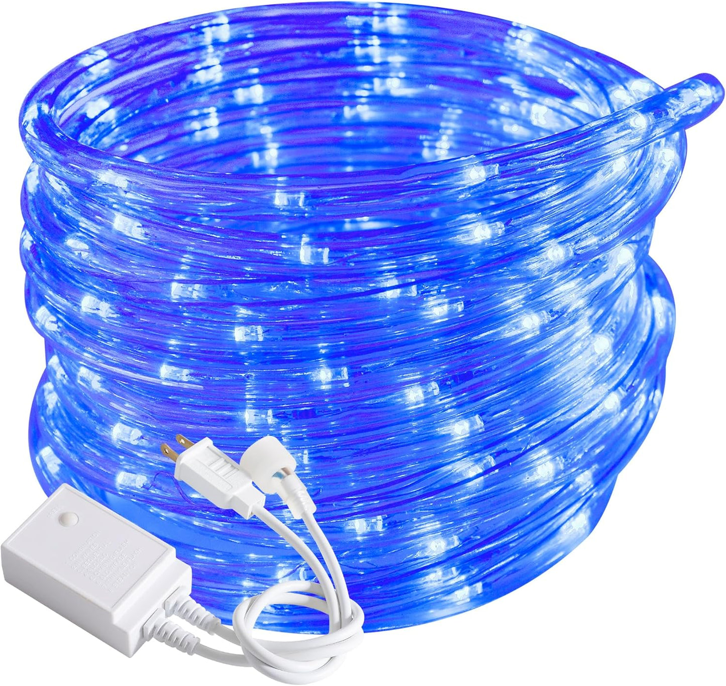 Waterproof LED Rope Lights, Connectable & Flexible with 8 Modes, Outdoor Lighting for Deck, Garden, Pool, Patio & Christmas Decor (Blue, 50ft)