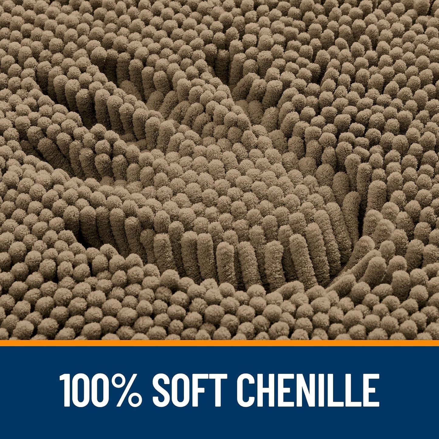 OLANLY Bathroom Rugs Sets 2 Piece, Soft Absorbent Chenille Bath Mats and U-Shaped Contour Toilet Mat Area Rug Set, Machine Washable Bath Carpet, Home Decor Accessories(24"x16"+24"x20", Tan)