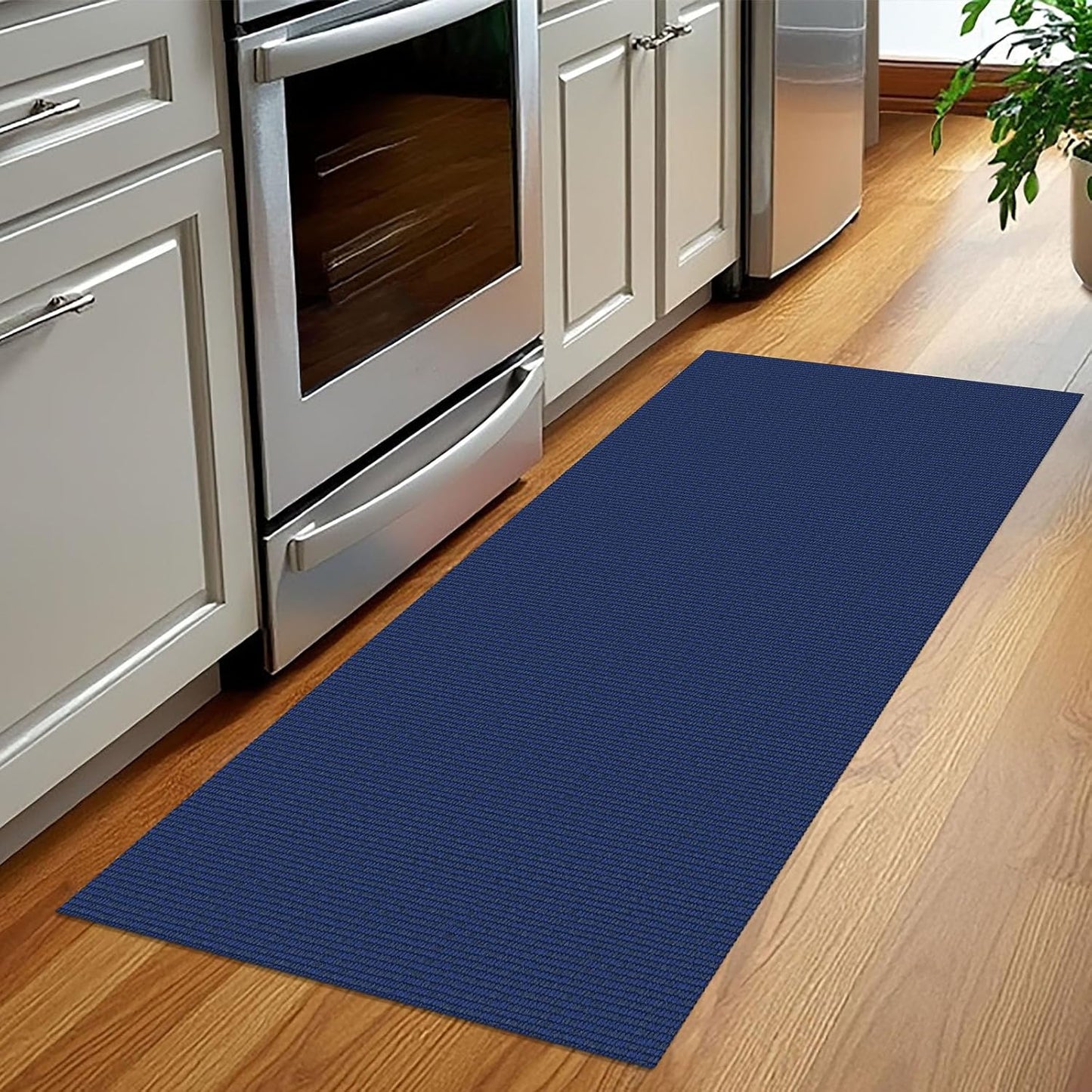 KOZYFLY Washable Runner Rug 2x5 Ft Runners for Hallways Throw Rug with Rubber Backing, Braided Cotton Entryway Runner Indoor, Carpet Runners for Hallway Kitchen Entryway Bedroom, Royal Blue