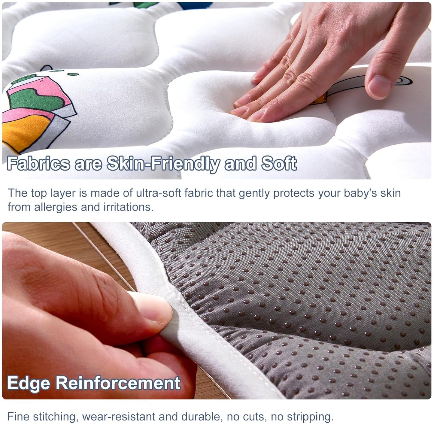 Baby Play Mat - 79" X 63",Premium Thicker Foam One-Piece Crawling Mat, Machine Washable, Extra Large Anti-Slip Activity Playmat for Babies, Toddlers & Infants