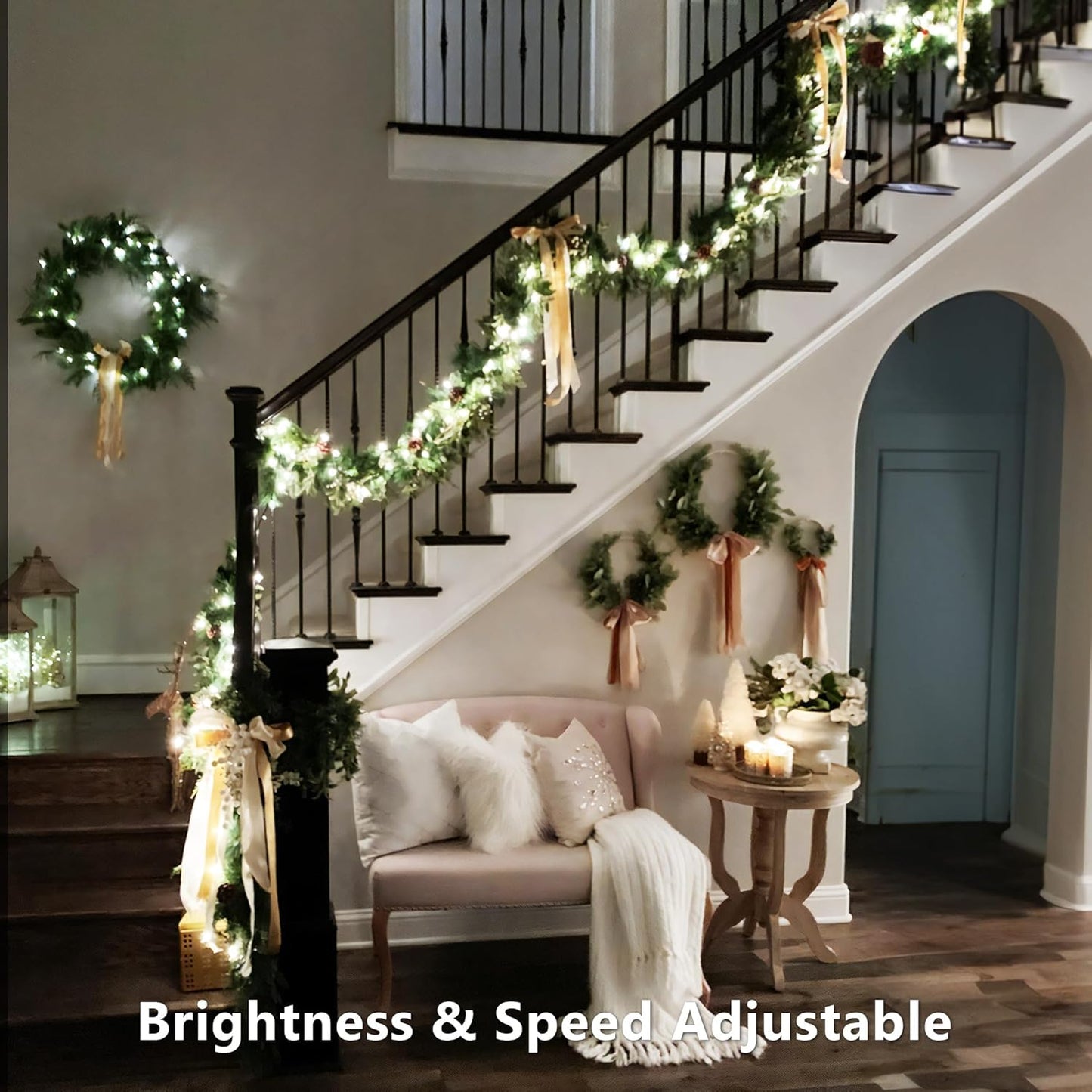 BrizLabs Halloween Lights, 33FT 100 LED RGB Color Changing String Lights with Remote, Dimmable Mini Christmas Light, USB Decorative Light String for Xmas Halloween Mardi Gras Tree Holidays Party Decor