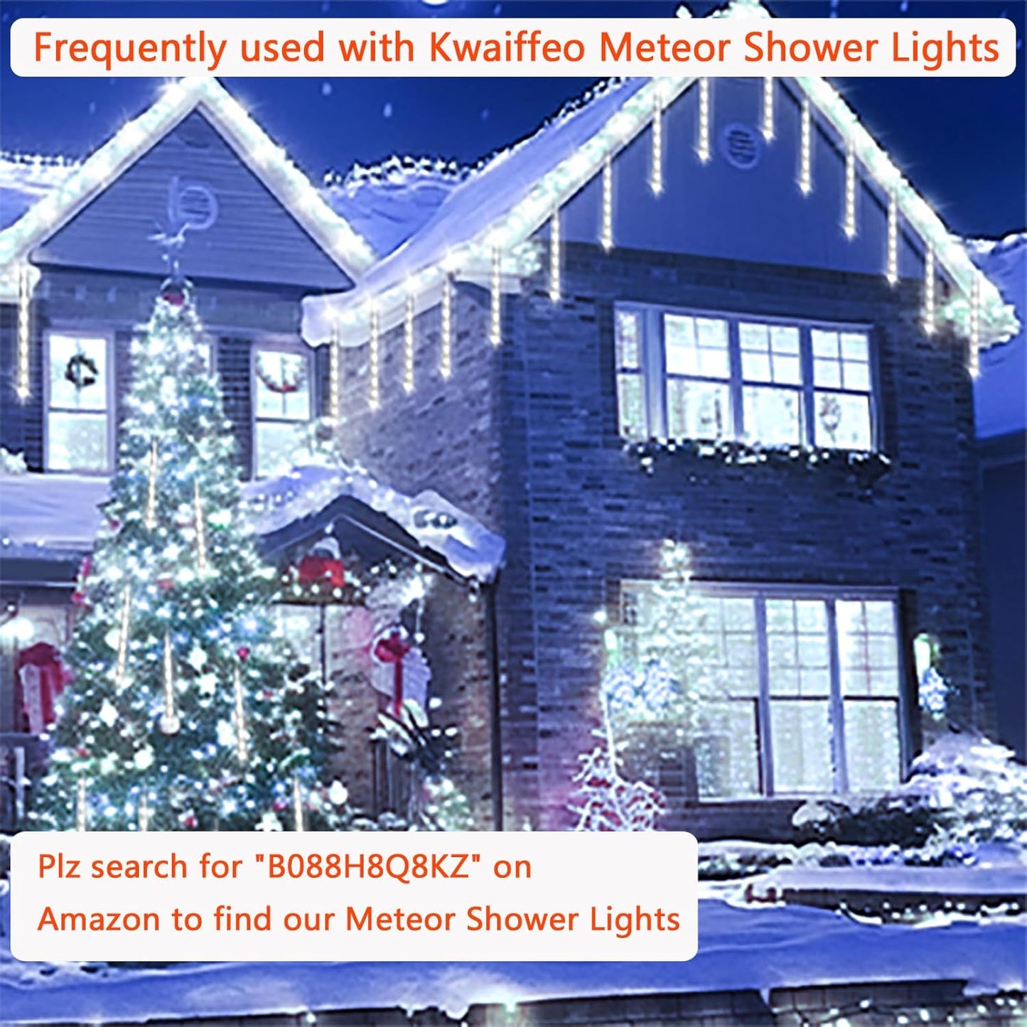 Kwaiffeo White Christmas Lights, 100ft 300LED Connectable Waterproof String Light Outdoor Indoor, 8 Modes Twinkle Light for Room Bedroom Wedding Holiday Outside Tree Decorations