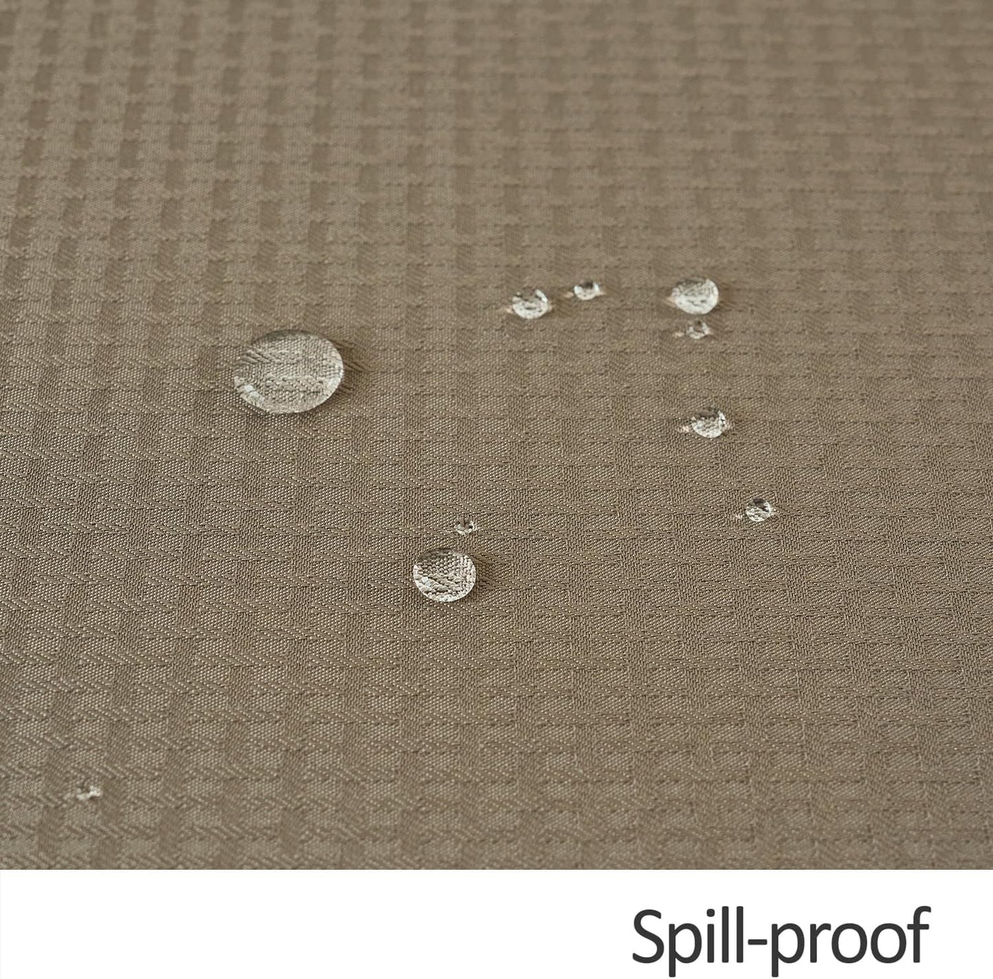 maxmill Weaved Texture Tablecloth Water Resistance Antiwrinkle Spillproof Soft Washable Table Cloth for Dining Room, Buffet Banquet Parties Holiday Dinner, Rectangular 60 x 108 Inch, Brown