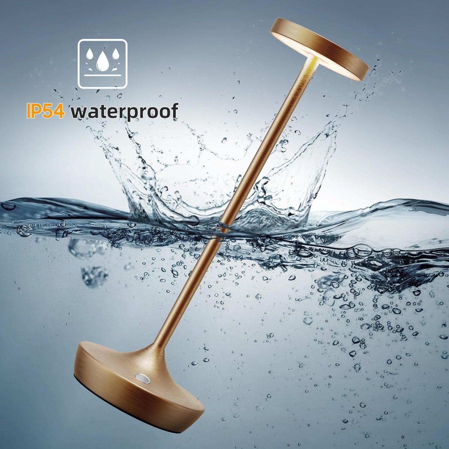 Cordless Table Lamp Rechargeable - 6000mAh LED Battery Operated Table Light - Portable Touch Dimmable Outdoor Waterproof Table Lamps for Patio Restaurant Dining (2 Bronze)