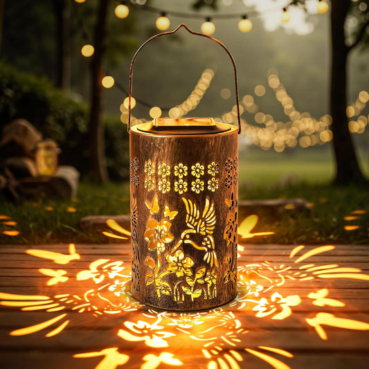 Hummingbird Solar Lanterns Outdoor Waterproof Garden Decor Birthday Gifts for Women, Mothers Day Gifts for Mom, Hanging Solar Lantern Decorations for Yard Patio Porch Deck Backyard Outside