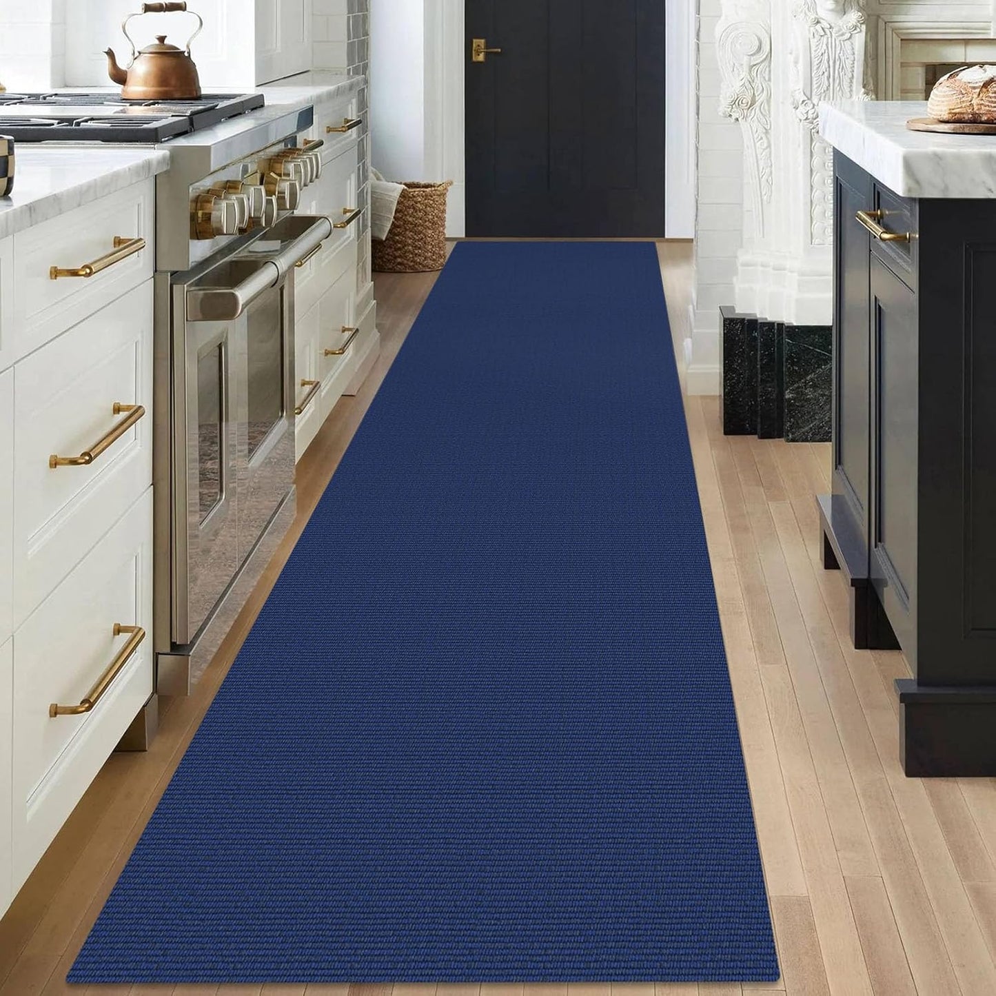 KOZYFLY Washable Runner Rug 3x18 ft Hallway Kitchen Runner Rugs with Rubber Backing Bobo Non Slip Entryway Runner Indoor, Long Carpet Runners for Hall Kitchen Entryway, Royal Blue